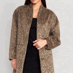 NWT Old Navy Leopard Print Pea Coat